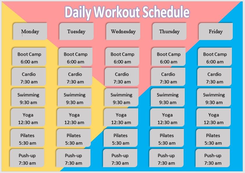 Daily Workout Schedule Template 04