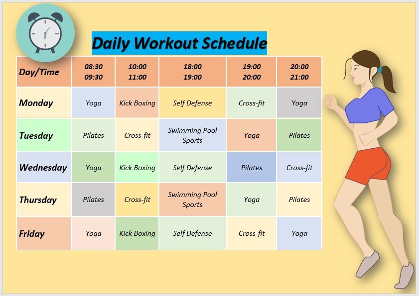 Daily Workout Schedule Template 06