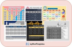 daily workout schedule templates image