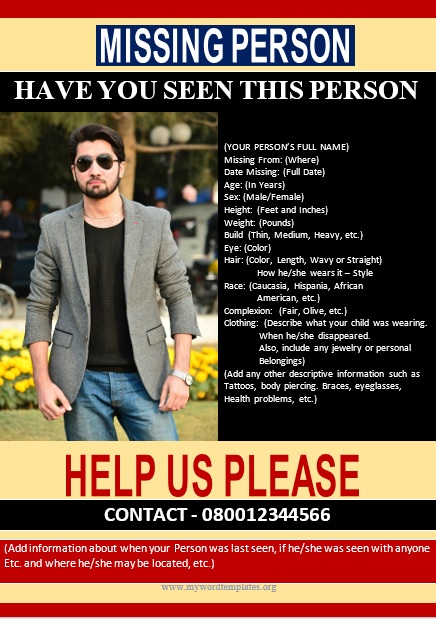 Missing Person Poster Template 03