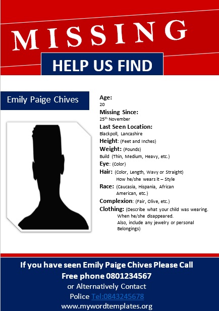 11 Free Missing Person Poster Templates My Word Templates