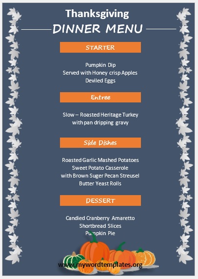 11 Free Awesome Thanksgiving Menu Templates My Word Templates