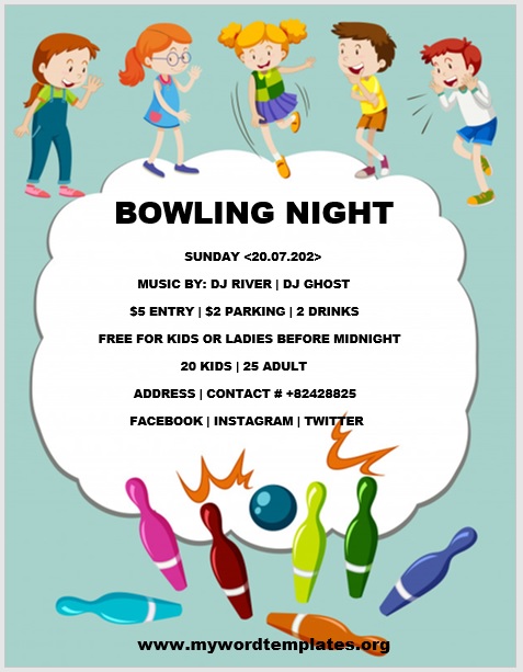 Bowling Flyer Template 04