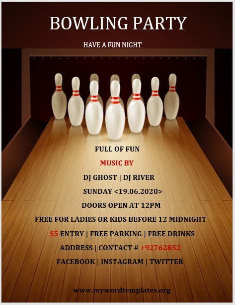 Bowling Flyer Templates My Word Templates