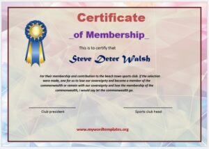 Membership Certificate Template 10 - My Word Templates