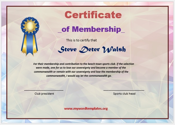 10  Free Membership Certificate Templates My Word Templates