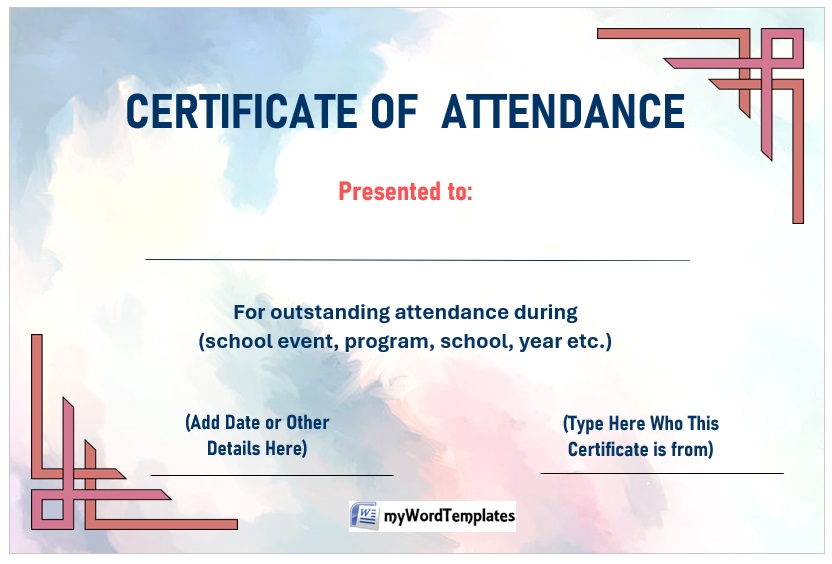 Perfect Attendance Certificate Template 12