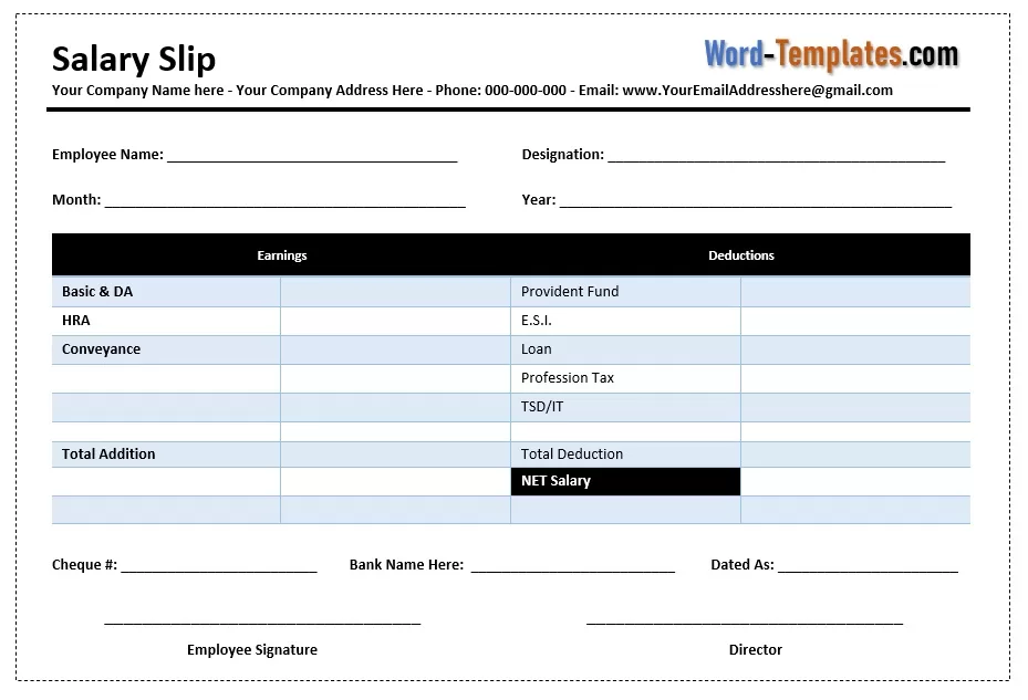 Salary Slip Template 03