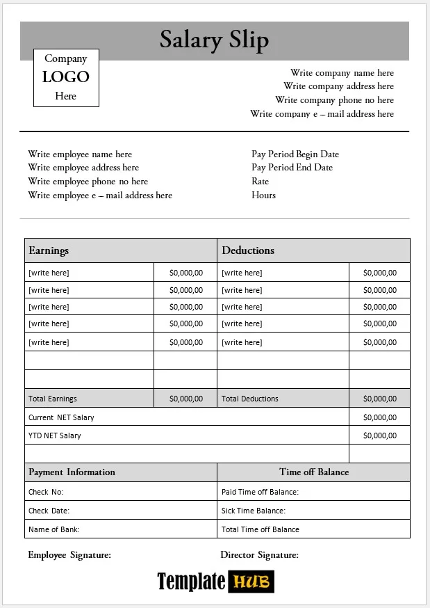 Salary Slip Template 5