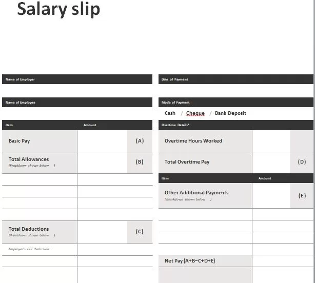 Salary Slip Template