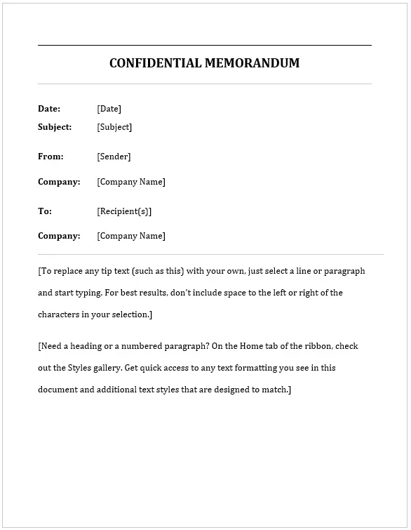 Office Memo Template