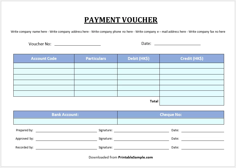 Payment Voucher Template 19