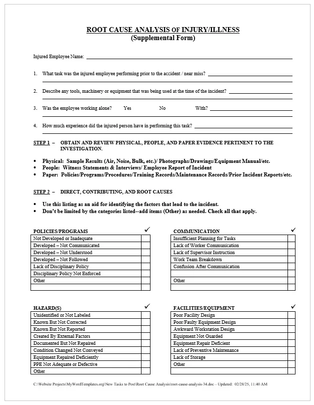 Root Cause Analysis Template 02