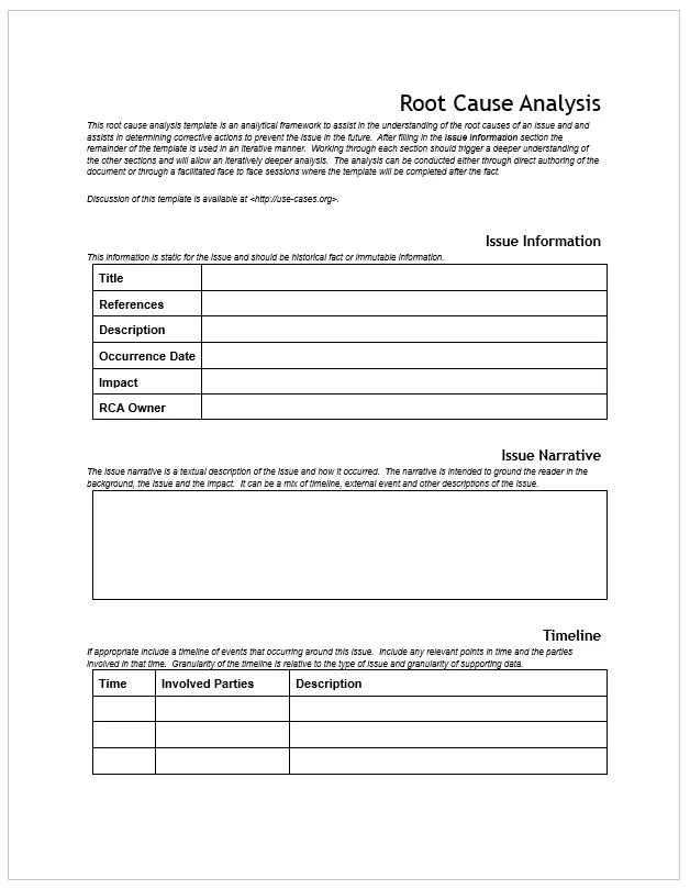Root Cause Analysis Template 06