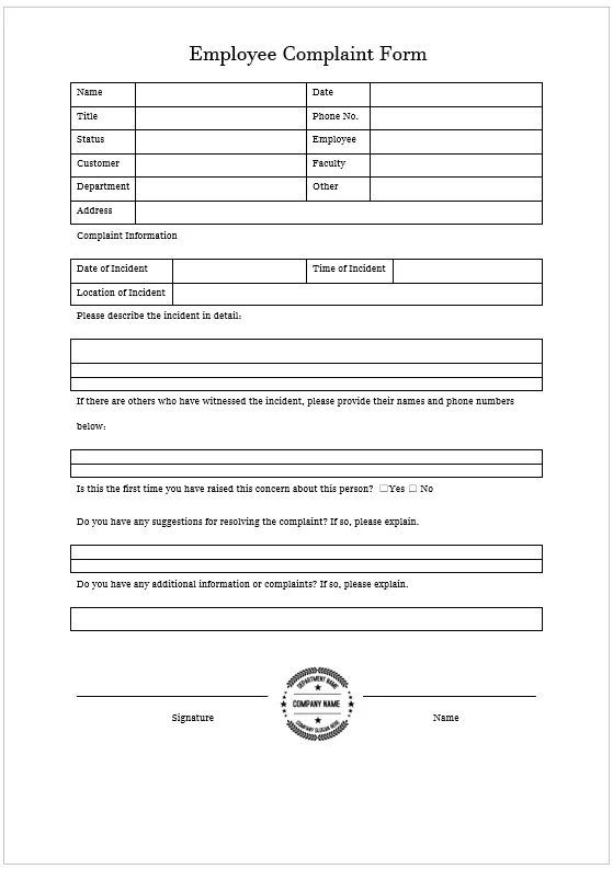 employee complaint form 04
